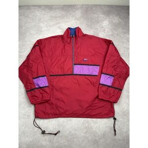 Vintage Nike Jacket Mens Small Red Purple Half Zip Windbreaker Pullover 90s Rare